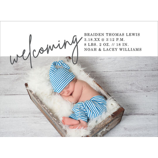 Welcoming Photo Birth Announcements